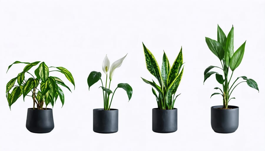 Group of easy-care indoor plants commonly recommended for beginners