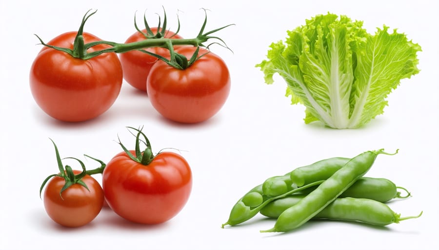 Display of easy-to-grow vegetables recommended for beginner gardeners