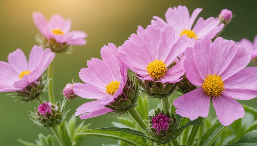 Hands using pruning shears to properly deadhead spent blooms on a perennial plant