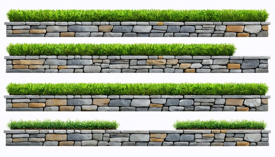 Construction process of building a retaining wall for tiered garden levels