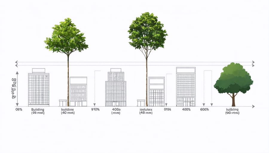 Illustrated guide to strategic ornamental tree placement in a landscape