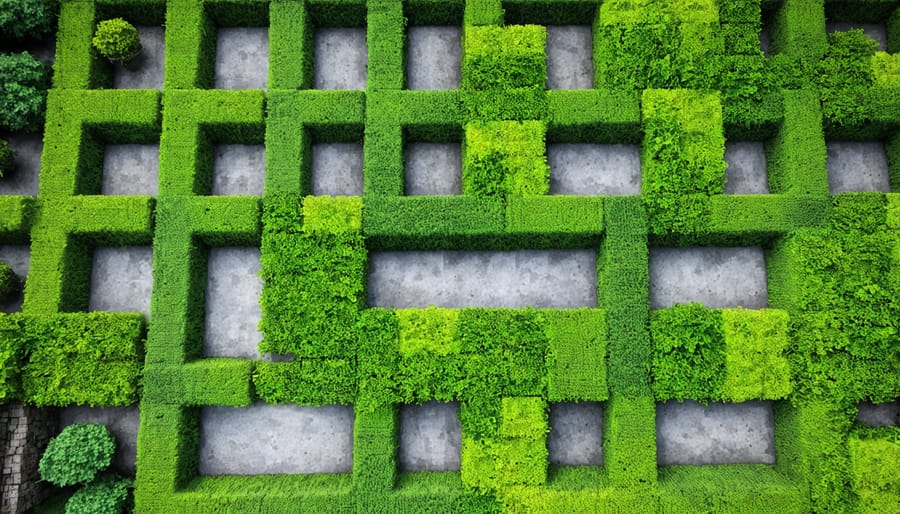 Southwestern Native American waffle garden showing square grid irrigation system