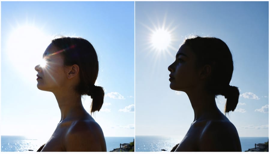 Gardener using sun tracking tools to map sunlight patterns in a garden space