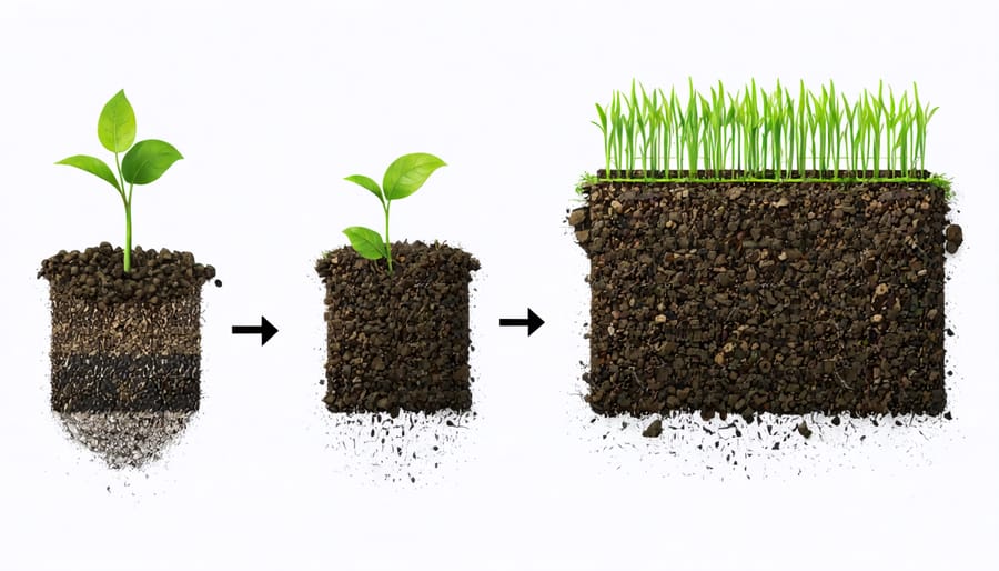 Visual guide showing proper mulching techniques for water conservation in gardens