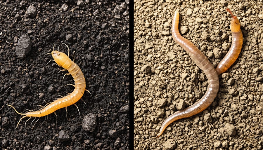 Side-by-side comparison of rich, dark healthy soil versus poor, light-colored depleted soil