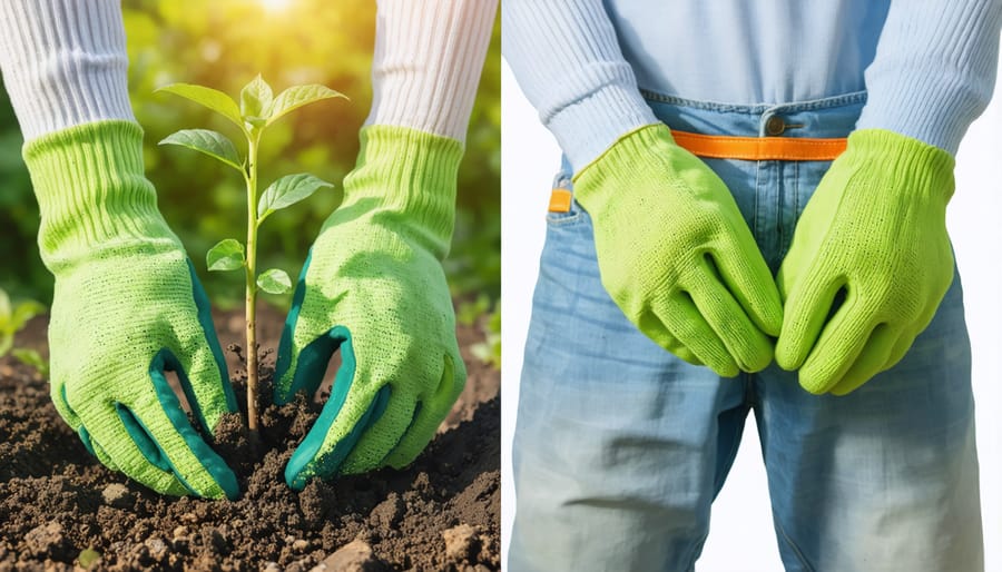 Demonstration of safety equipment and correct handling methods for poisonous garden plants