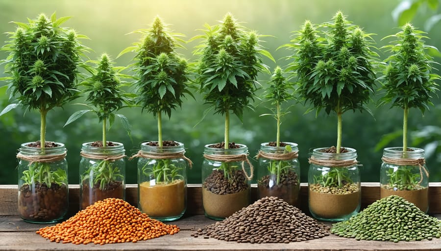 Visual guide demonstrating the stages of harvesting and processing culinary seeds