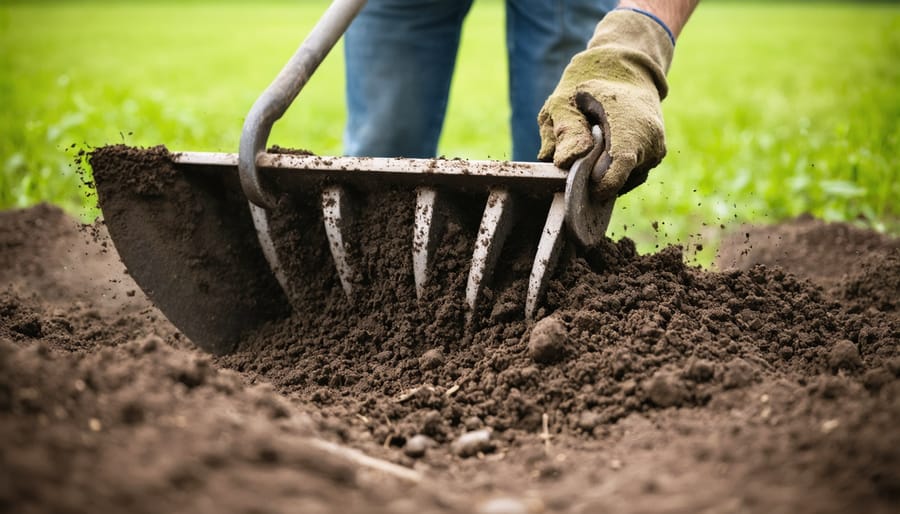 Demonstration of proper cultivator technique for mixing soil amendments