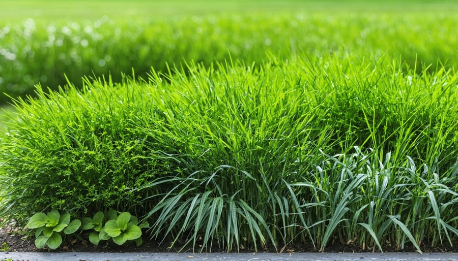 Gardener demonstrating the process of dividing and replanting mature ornamental grass
