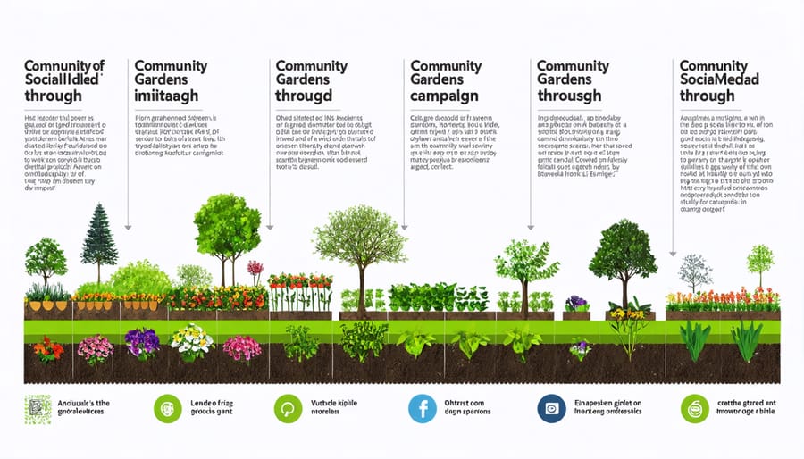 Data visualization of community garden growth and social media impact metrics