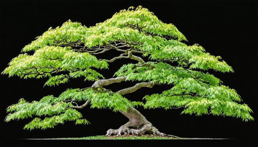 Japanese maple tree shaped with horizontal layering technique