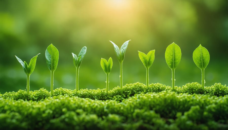Overhead view of seed saving workspace with jars, labels, and heritage seeds being organized