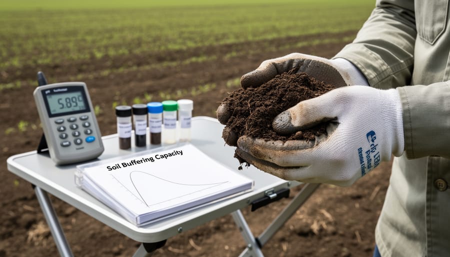 Close-up of dark, healthy garden soil held in gardener's hands