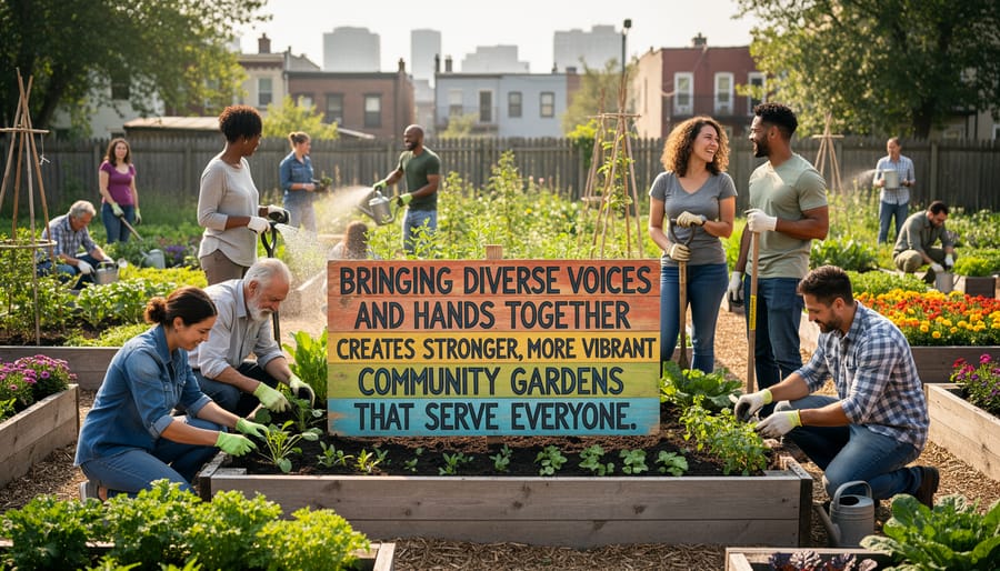 Multiple hands of diverse skin tones planting seeds together in soil